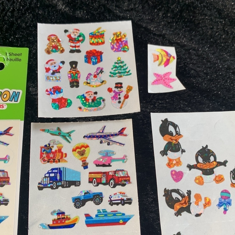 Vintage Sandylion Prismatic Stickers (Transportation, Loony Tunes, Clowns, Xmas) - Picture 5 of 5